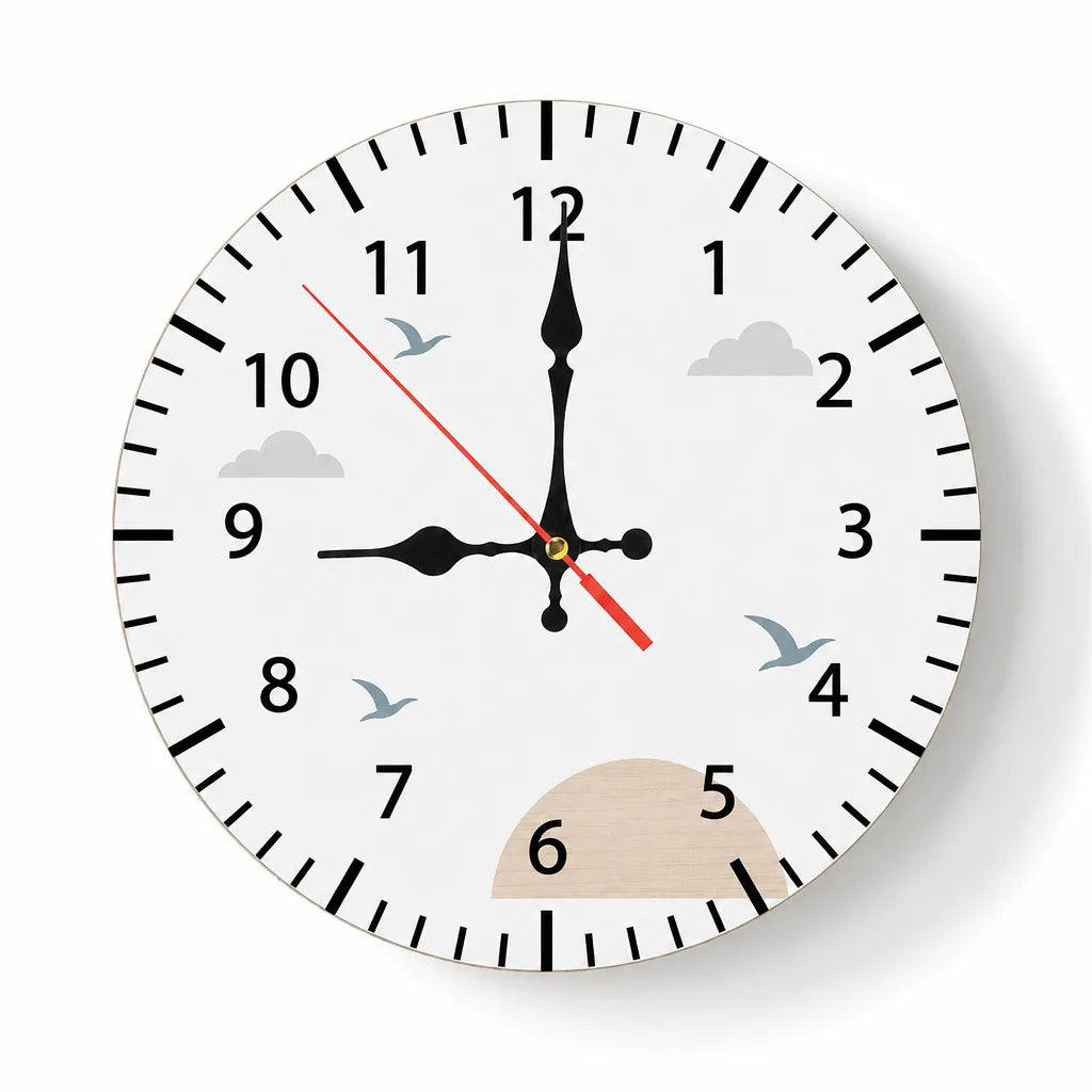 Nordische Wanduhr aus Holz