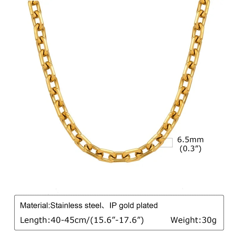 Chunky Gold Plated Link Necklace (stainless steel)