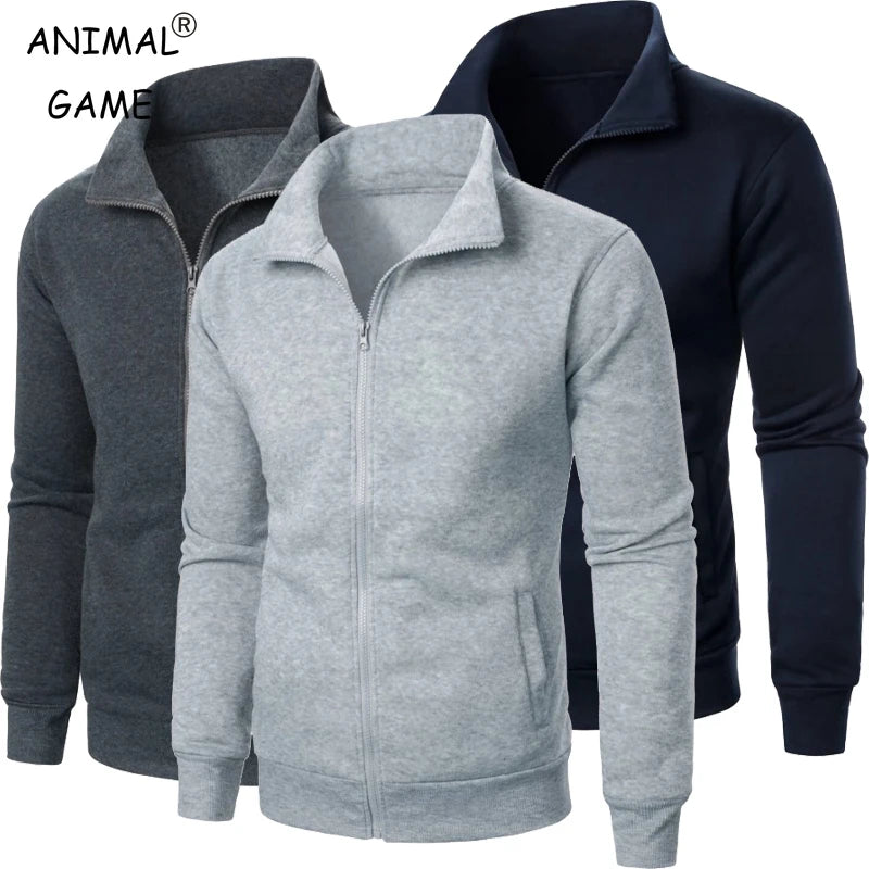 Men's Long Sleeve Zipper Jacket – Casual, Warm