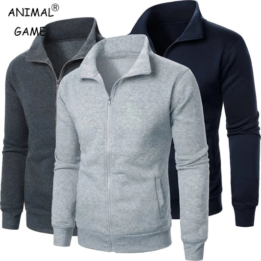 Men's Long Sleeve Zipper Jacket – Casual, Warm