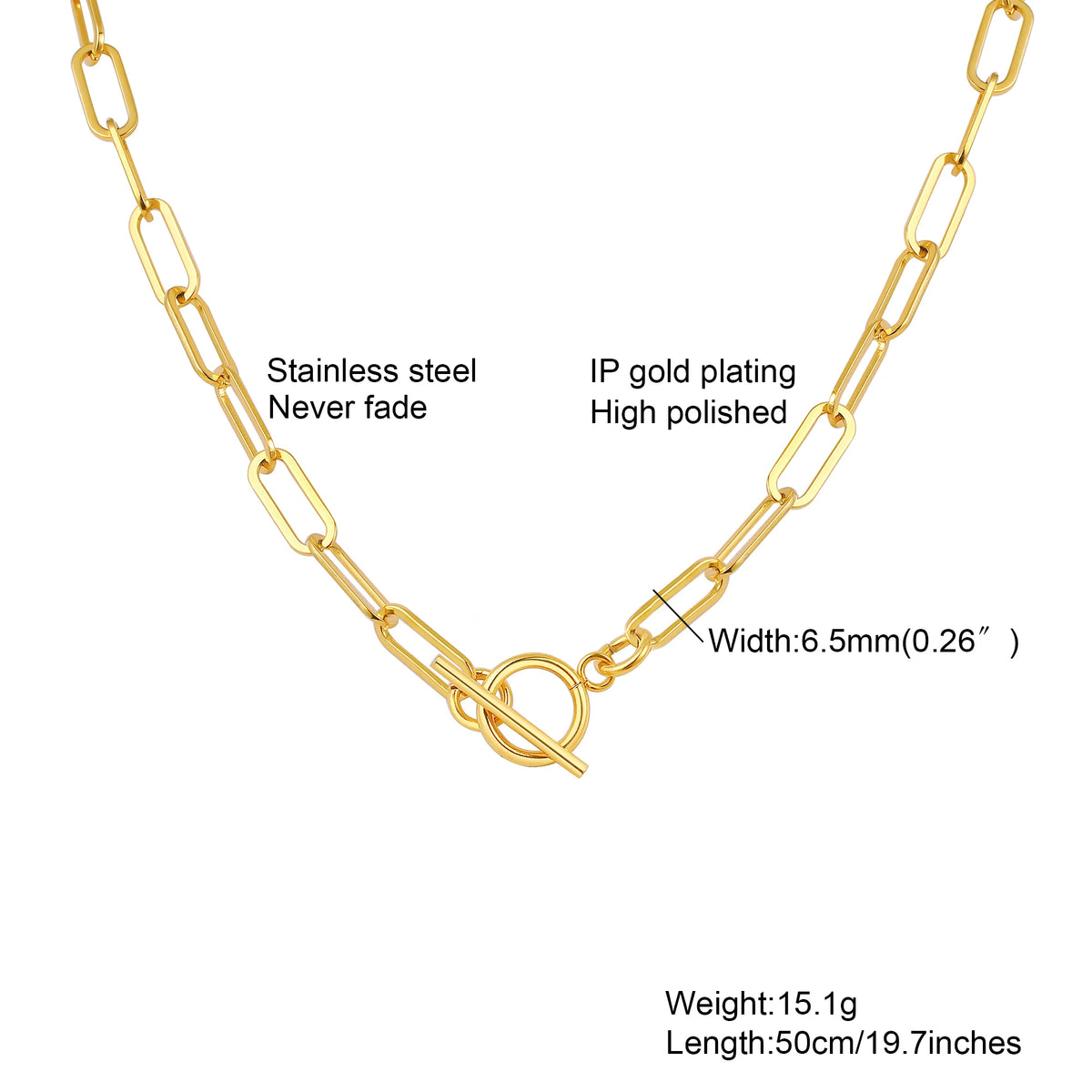 Chunky Gold Plated Link Necklace (stainless steel)