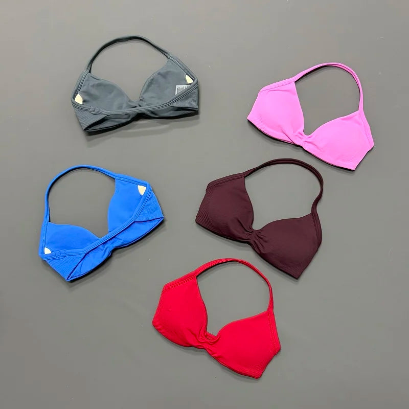 Soutien-gorge de sport dos nu à maintien élevé pour femme, haut de fitness sans couture, respirant, pour yoga, course et entraînement