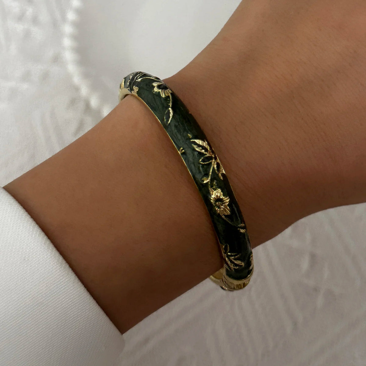 Enamel Flower Gold Bracelet