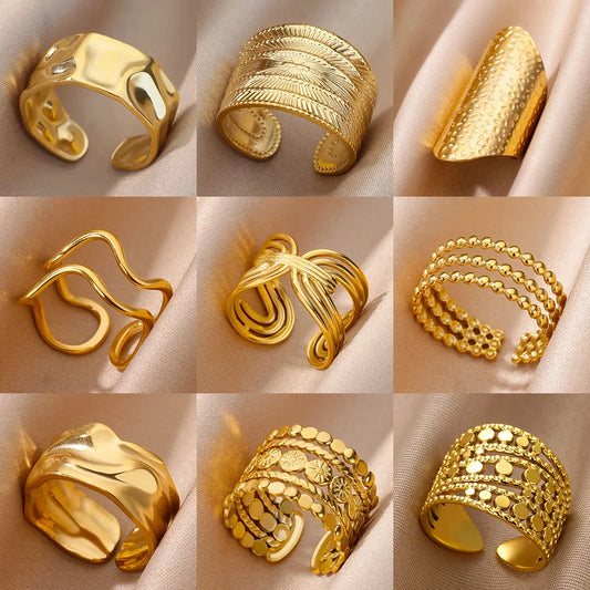 Chunky Gold-Tone Wide Ring