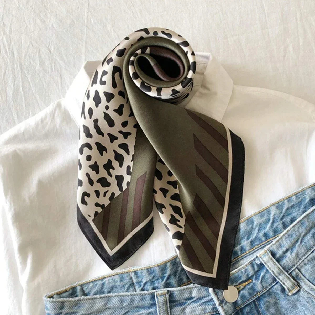 Pink Floral Square Scarf