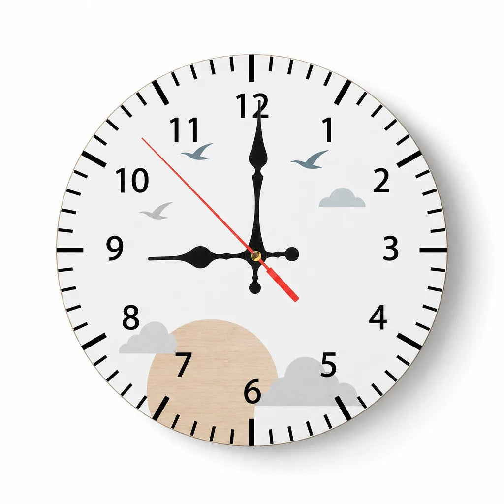 Nordische Wanduhr aus Holz