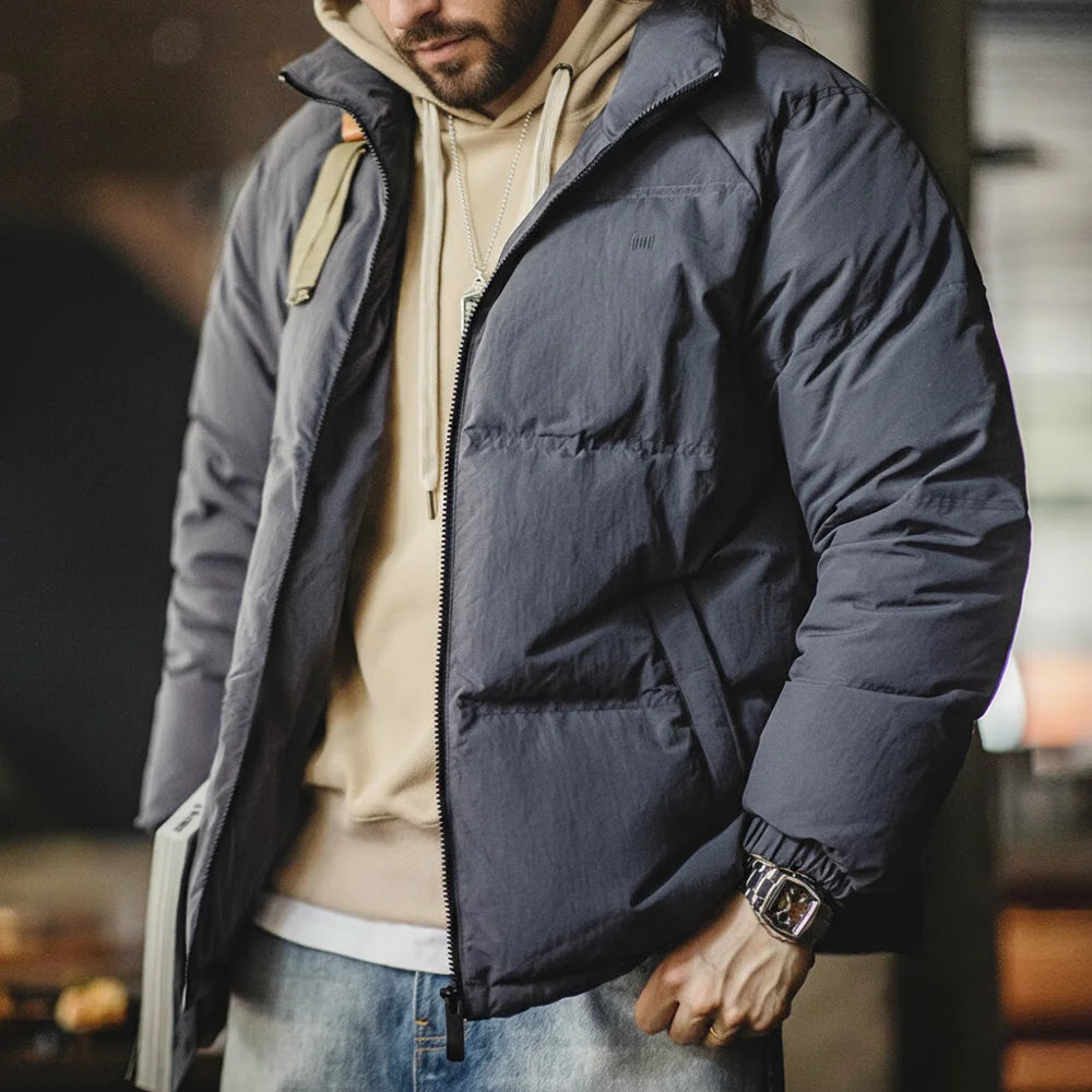 Herren-Winterdaunenjacke – Stehkragen, wasserdicht