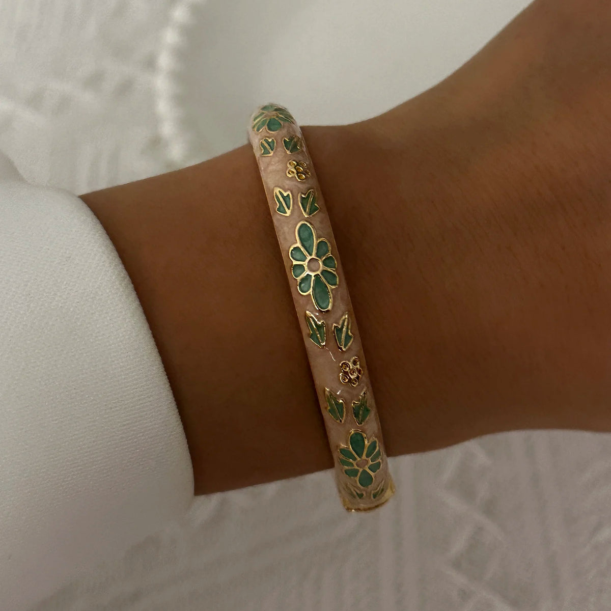 Enamel Flower Gold Bracelet