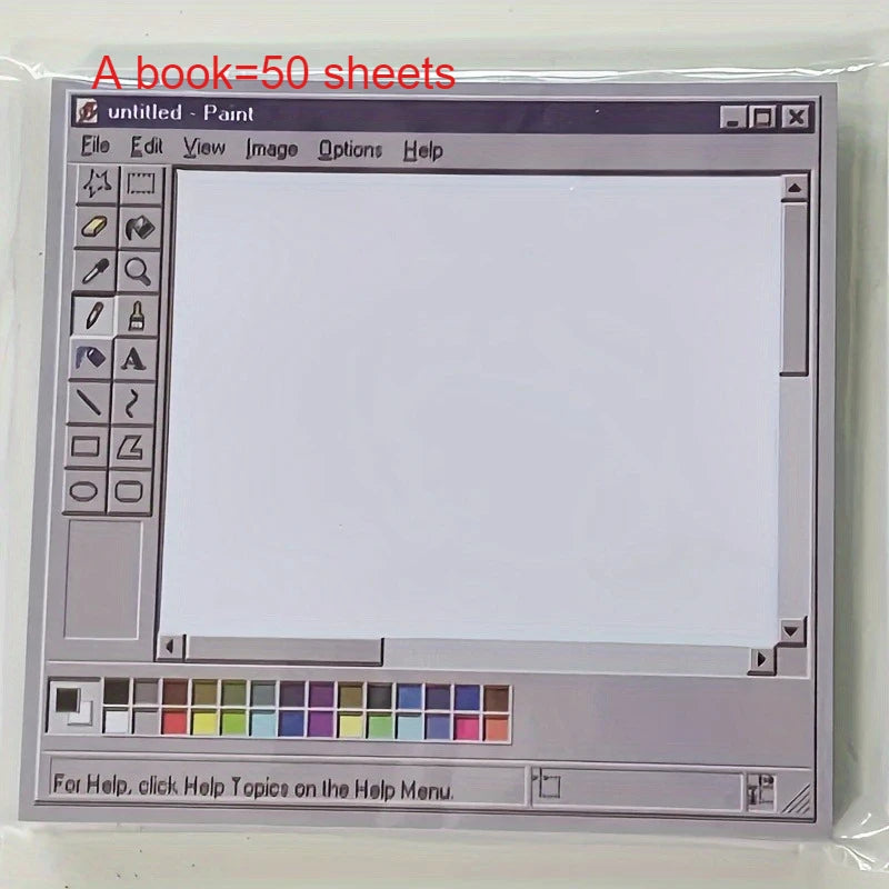Retro Computer Sticky Notes, 50 Sheets