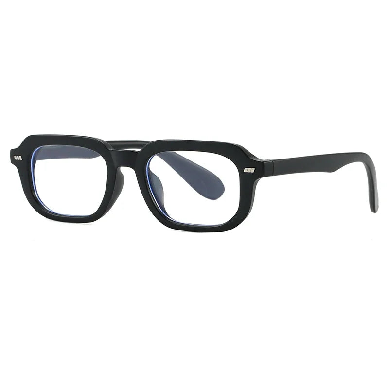 Lunettes anti-lumière bleue unisexe pour hommes et femmes, lunettes d'ordinateur rétro carrées avec rivets, monture transparente anti-lumière bleue
