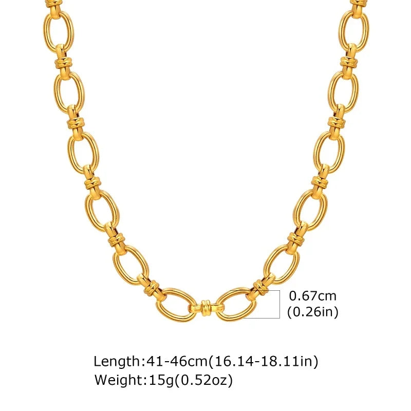 Chunky Gold Plated Link Necklace (stainless steel)