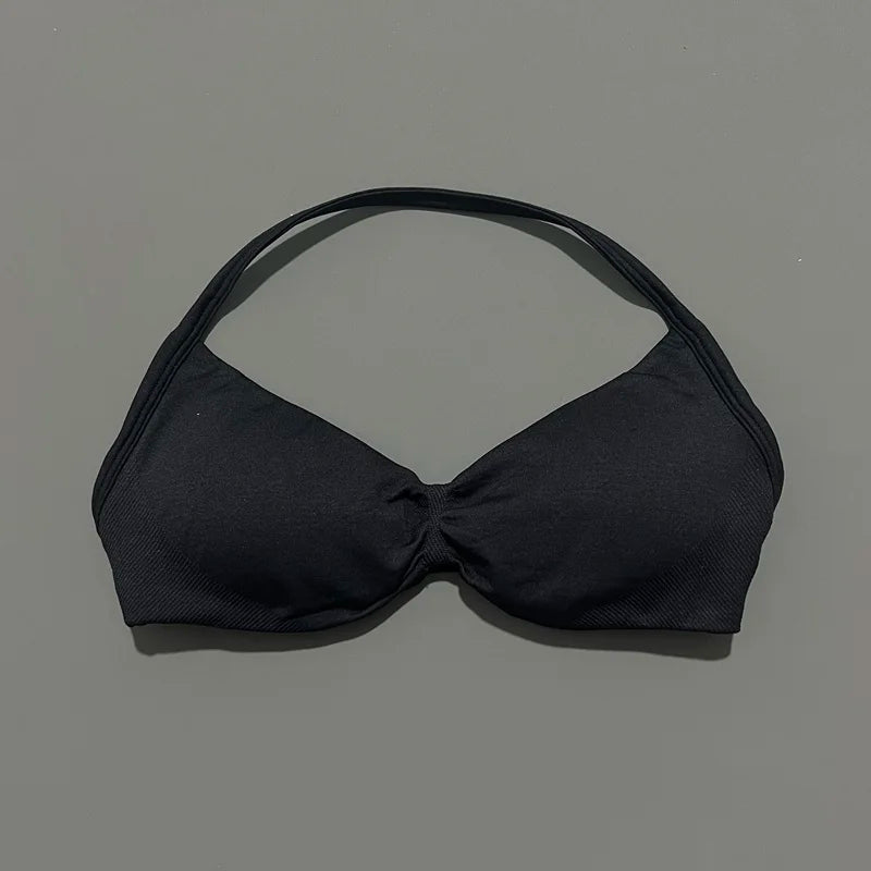 Soutien-gorge de sport dos nu à maintien élevé pour femme, haut de fitness sans couture, respirant, pour yoga, course et entraînement