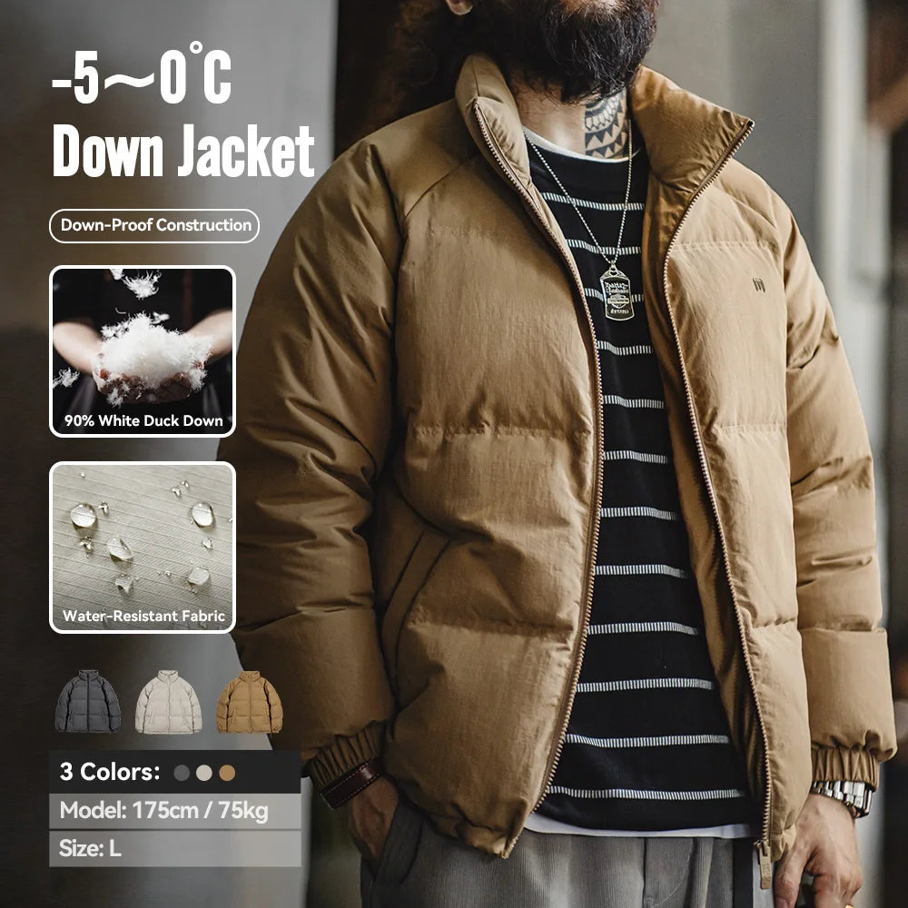 Herren-Winterdaunenjacke – Stehkragen, wasserdicht