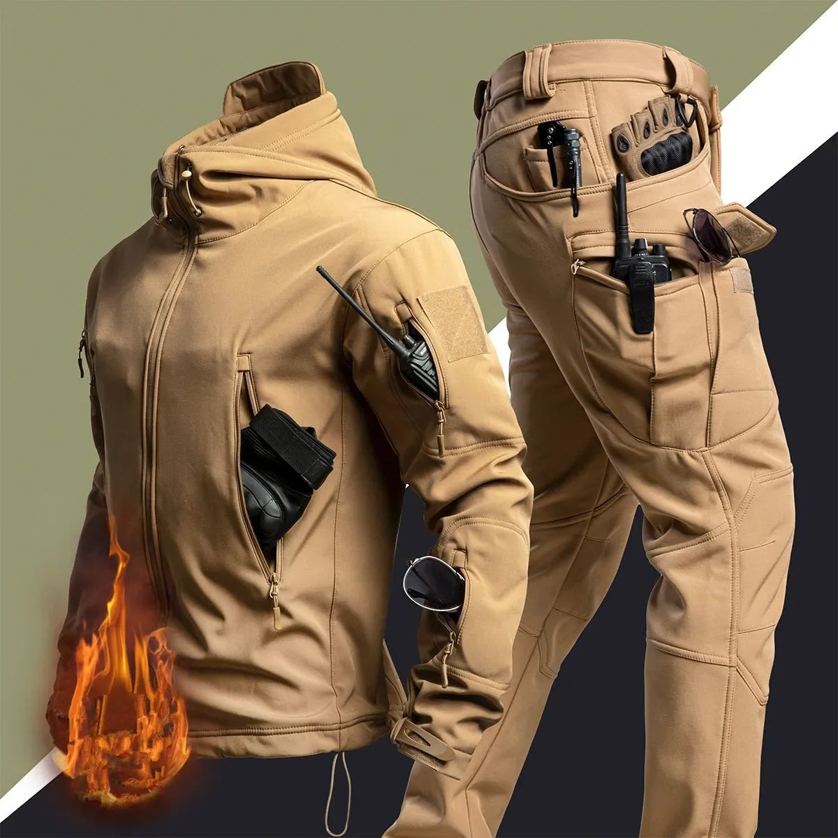 Winter Soft Shell Jacket – Windproof, Waterproof