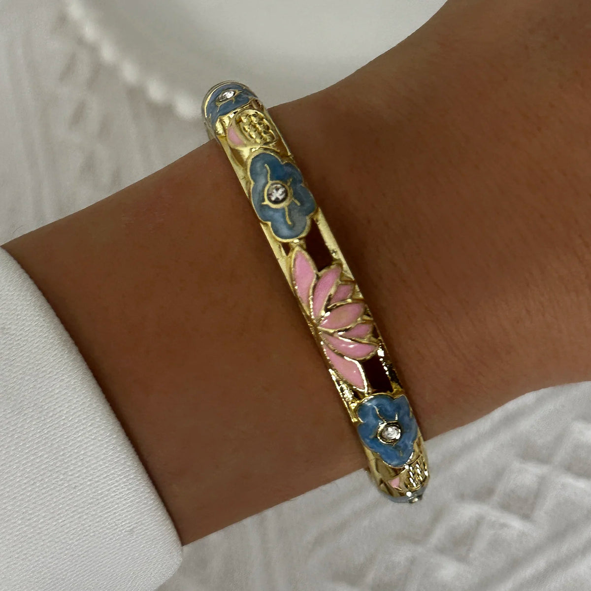 Enamel Flower Gold Bracelet