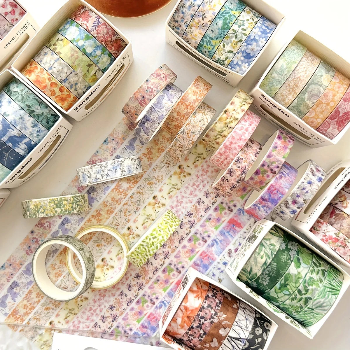 Romantic Flower Washi Tape (5 Rolls)