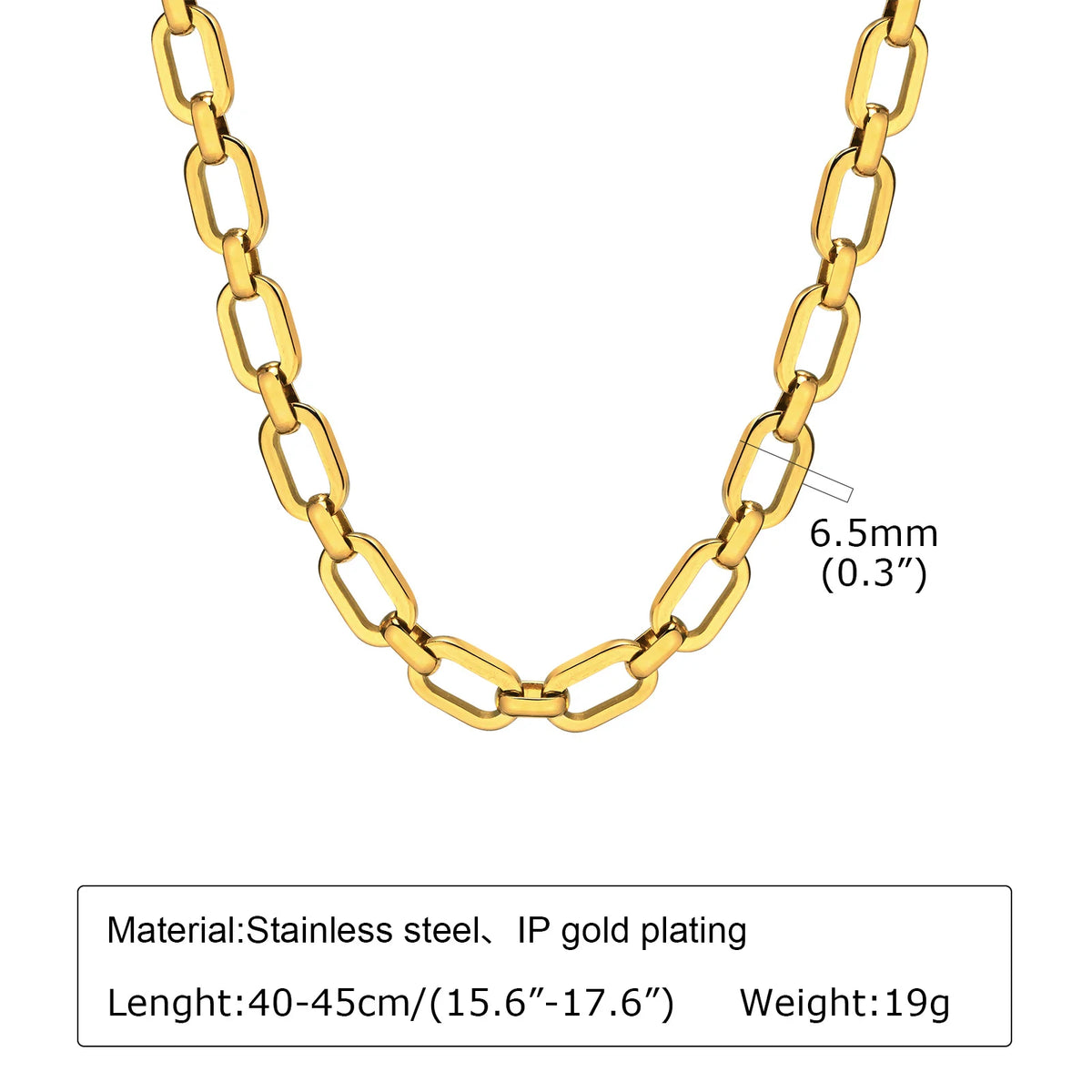 Chunky Gold Plated Link Necklace (stainless steel)