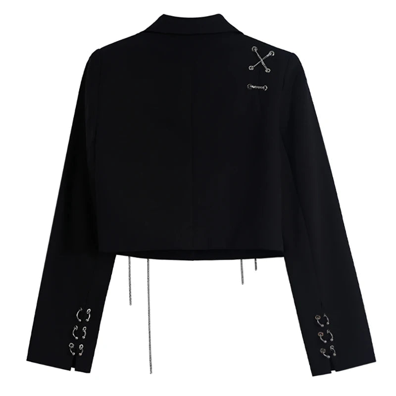 Women's Punk Gothic Cropped Blazer – Metal Chain