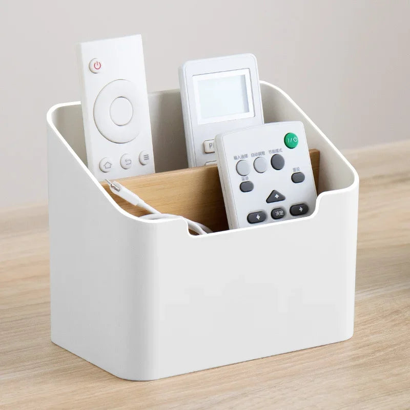 Multi-Compartment Desktop Storage Box with Tissue Dispenser