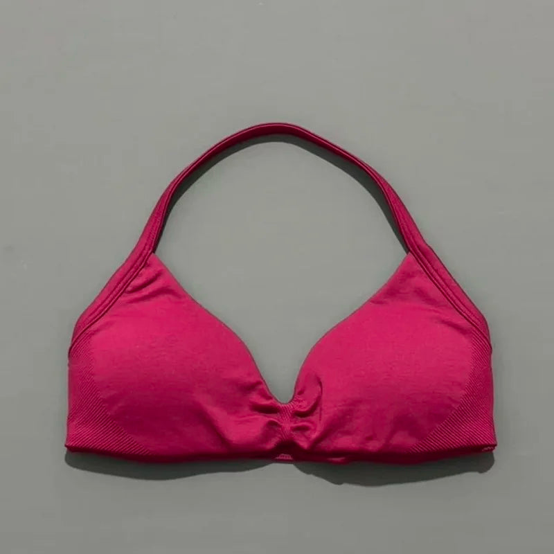 Soutien-gorge de sport dos nu à maintien élevé pour femme, haut de fitness sans couture, respirant, pour yoga, course et entraînement