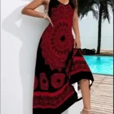 Women's Plus Size Bohemian Suspender Dress – Backless