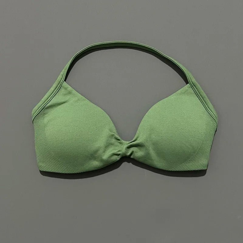 Soutien-gorge de sport dos nu à maintien élevé pour femme, haut de fitness sans couture, respirant, pour yoga, course et entraînement