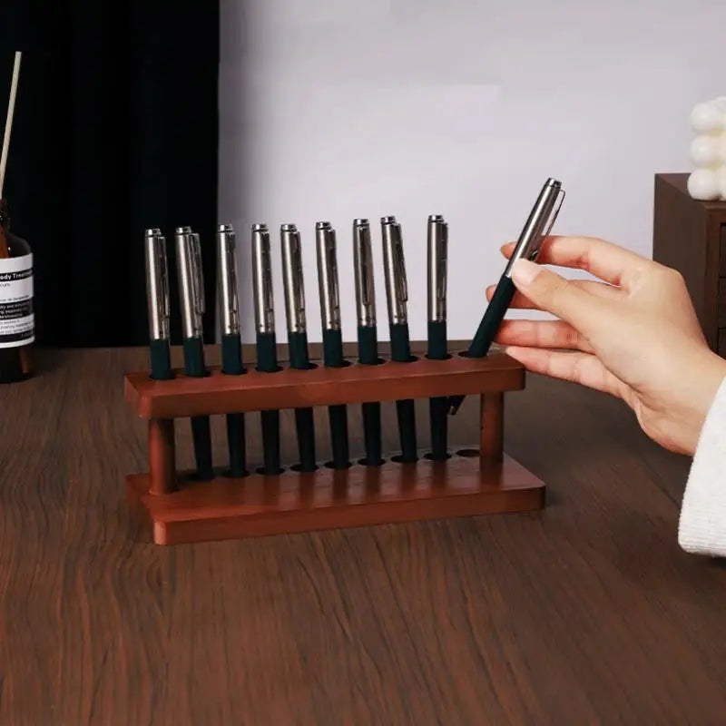 Walnut Wood Multifunction Desk Organizer