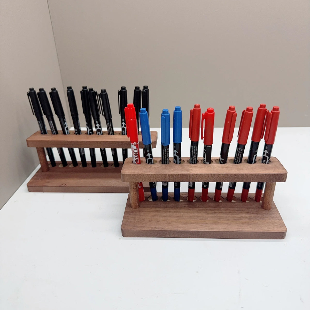 Walnut Wood Multifunction Desk Organizer