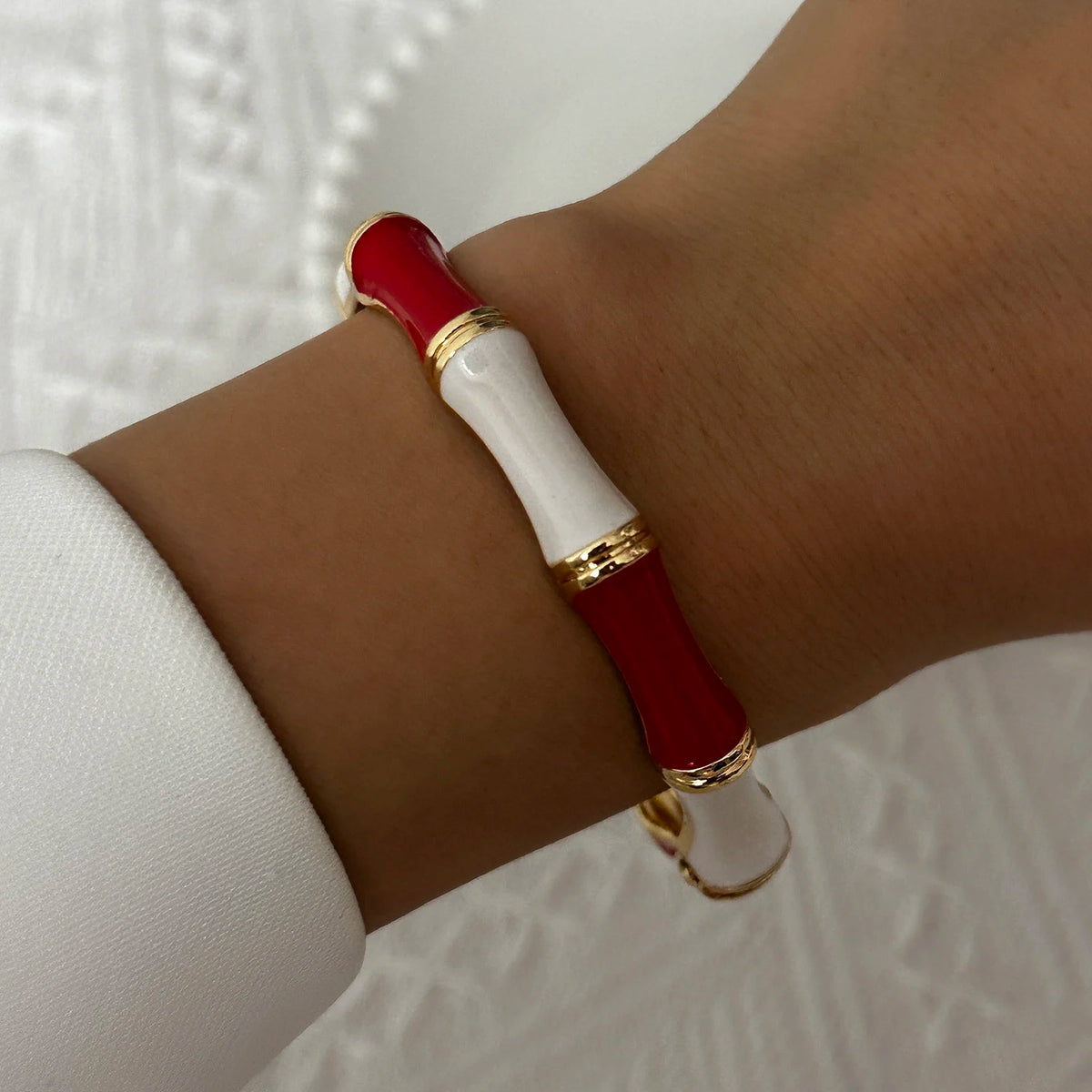 Enamel Flower Gold Bracelet