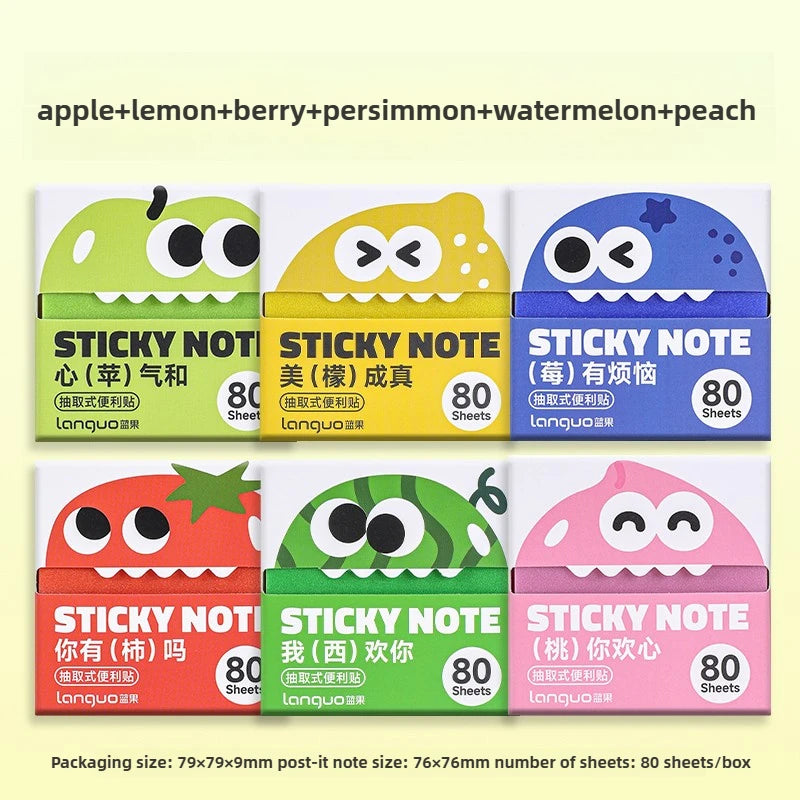 Pull-Out Dispenser Sticky Notes, 80 Sheets