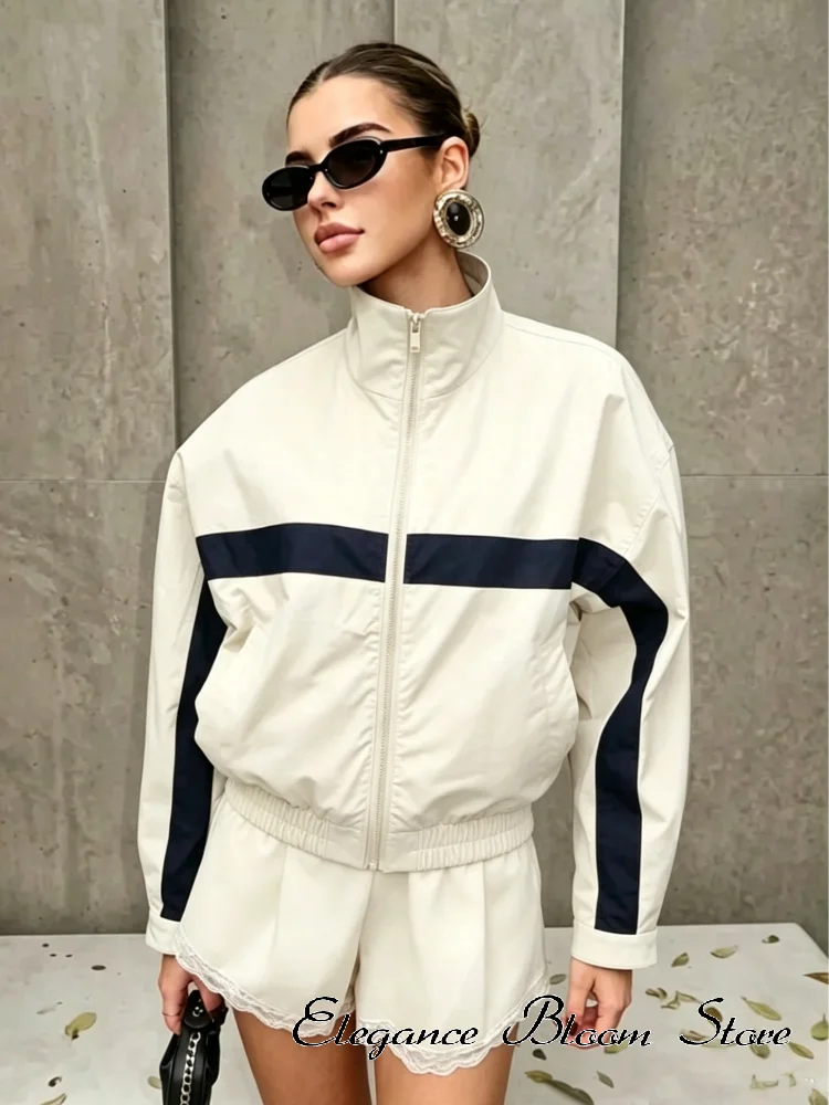 Women's Colorblock Zip-Collar Jacket