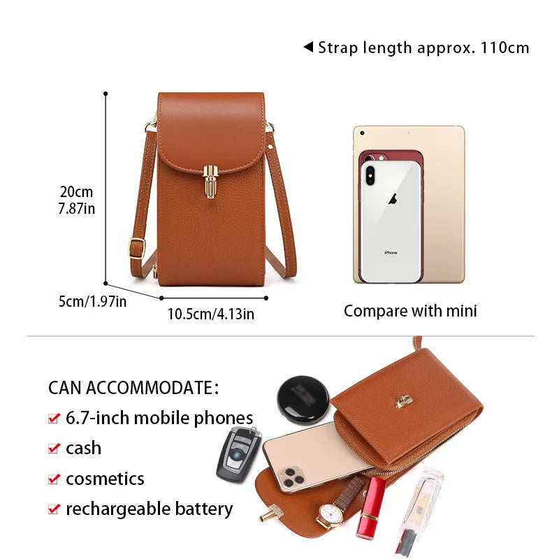 Genuine Leather Phone Crossbody Bag