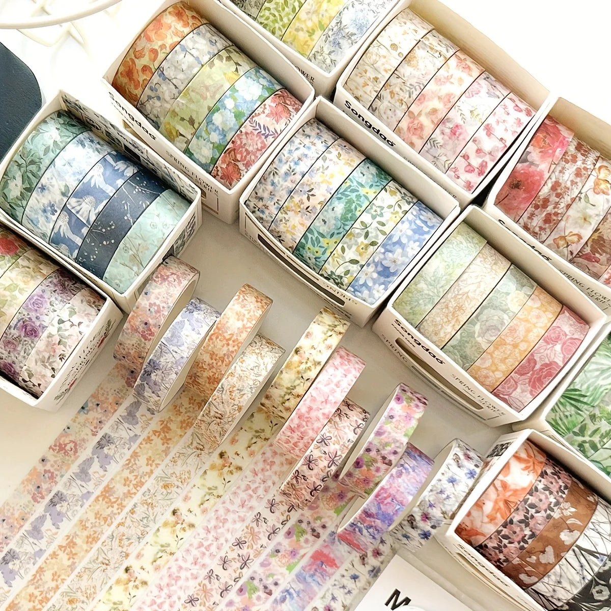 Romantic Flower Washi Tape (5 Rolls)