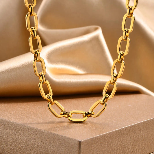 Chunky Gold Plated Link Necklace (stainless steel)