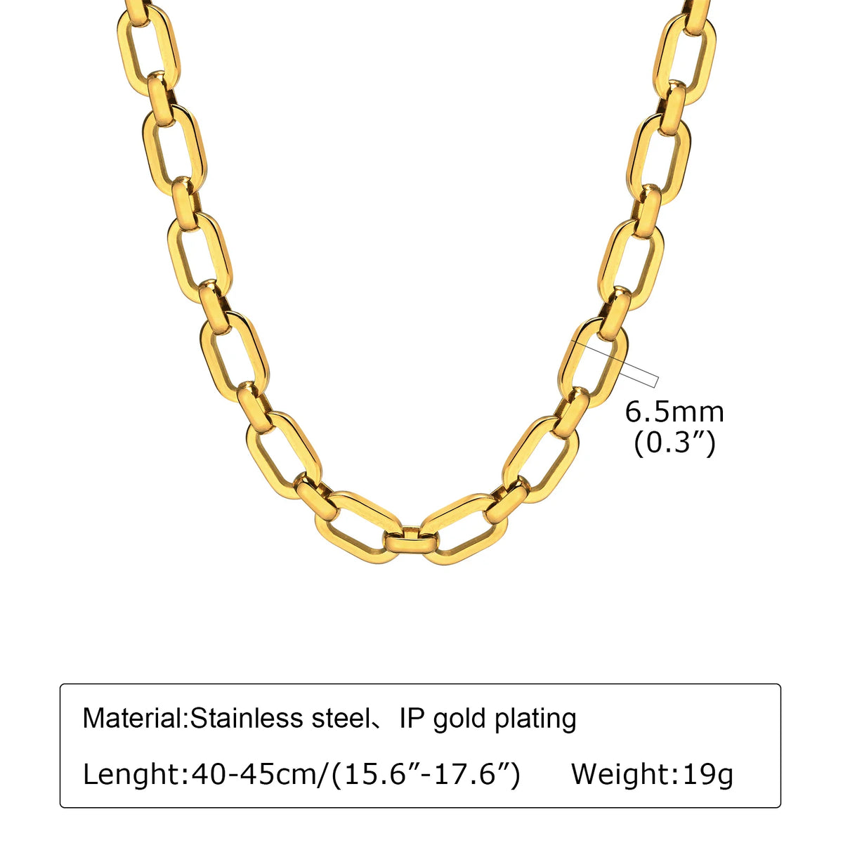 Chunky Gold Plated Link Necklace (stainless steel)