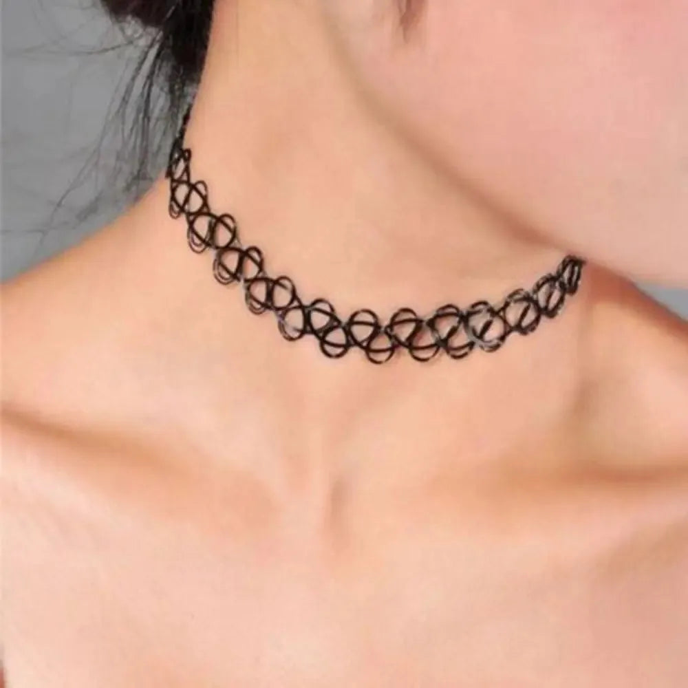 Gothic Black Braided Choker