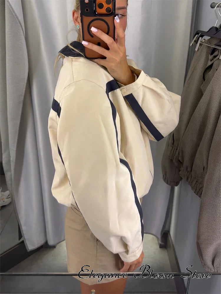 Women's Colorblock Zip-Collar Jacket
