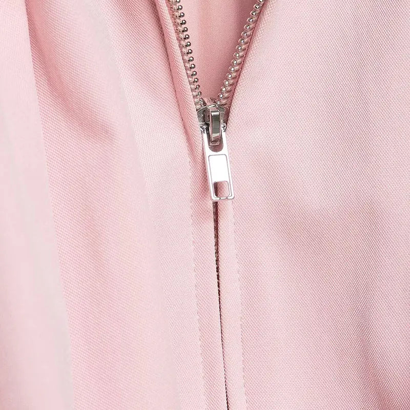 Women's Bomber Jacket – Zipper, Loose Fit
