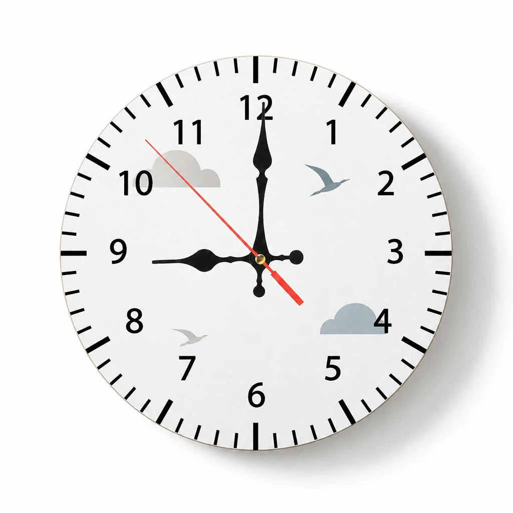 Nordische Wanduhr aus Holz