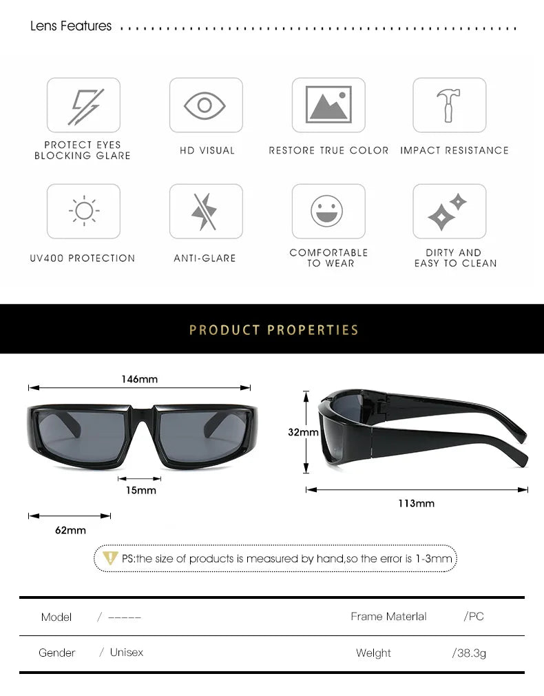 Lunettes de soleil steampunk pour cyclisme 2023, lunettes de protection punk pour femmes, lunettes de soleil de marque pour hommes, verres miroirs argentés, lunettes de cyclisme