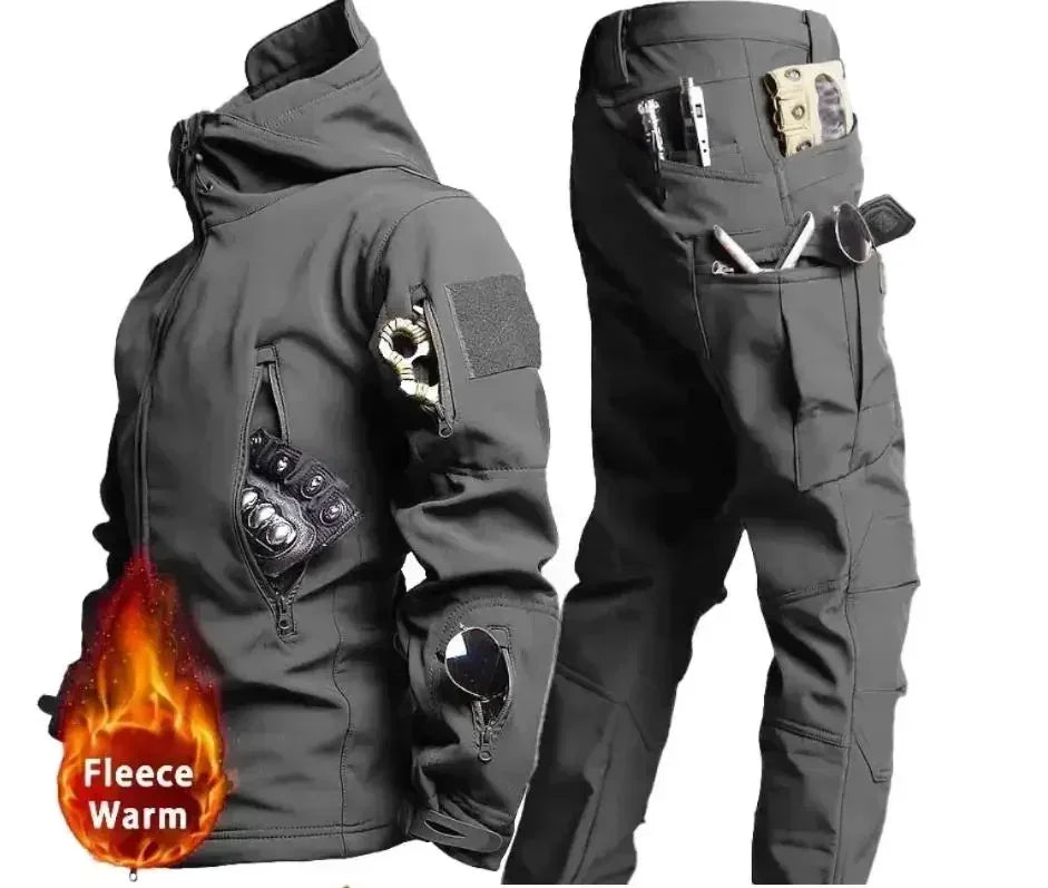 Men's Winter Soft Shell Tactical Set – Windproof, Waterproof