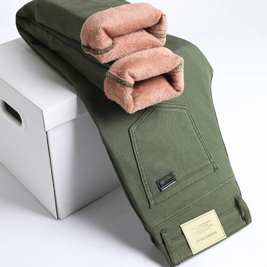 Men's Winter Fleece-Lined Jeans – Straight Fit
