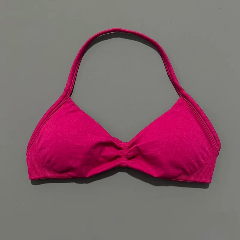 Soutien-gorge de sport dos nu à maintien élevé pour femme, haut de fitness sans couture, respirant, pour yoga, course et entraînement