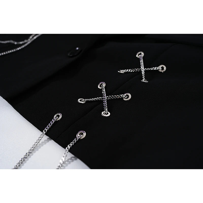 Women's Punk Gothic Cropped Blazer – Metal Chain