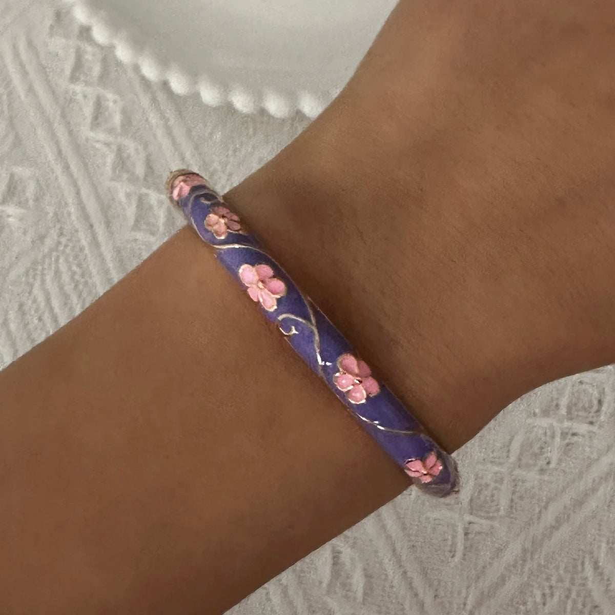 Enamel Flower Gold Bracelet