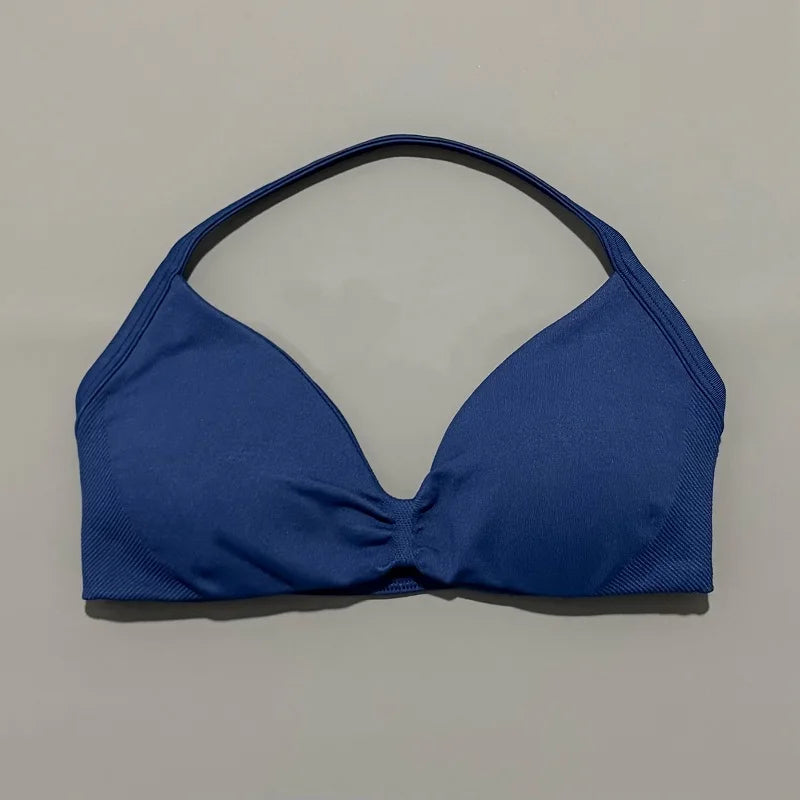 Soutien-gorge de sport dos nu à maintien élevé pour femme, haut de fitness sans couture, respirant, pour yoga, course et entraînement
