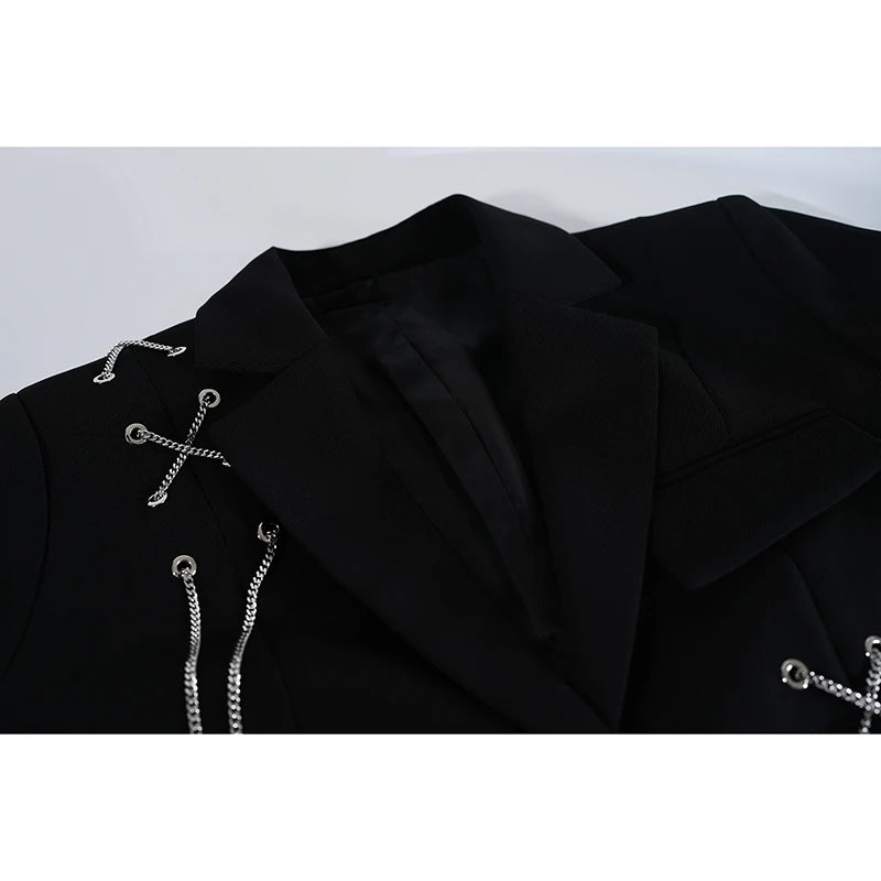 Women's Punk Gothic Cropped Blazer – Metal Chain