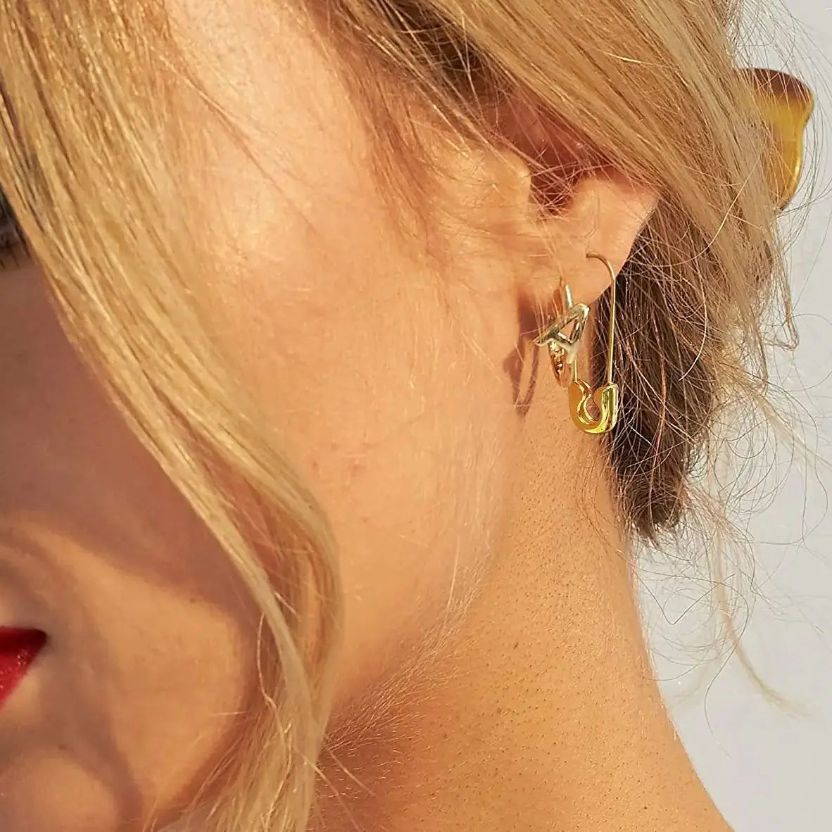 Safety Pin Leverback Earrings