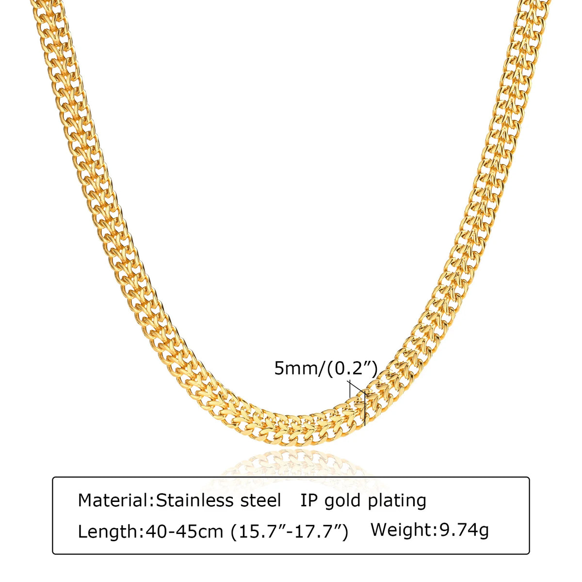 Chunky Gold Plated Link Necklace (stainless steel)