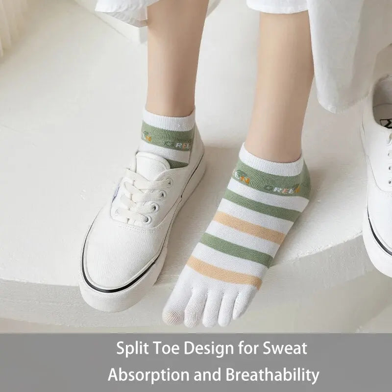 Women's 3-Pair Striped Flower Socks – Spring/Summer